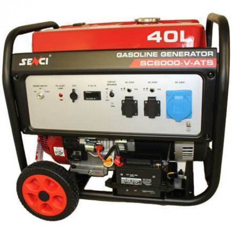 Генератор SENCI SC8000-V + ATS бензиновий на колесах зі збільшеним баком