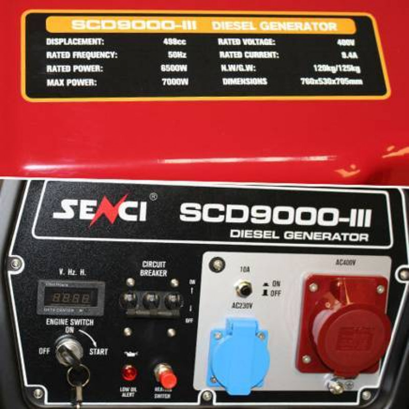 Генератор SCD 9000-III дизельний трифазний Senci