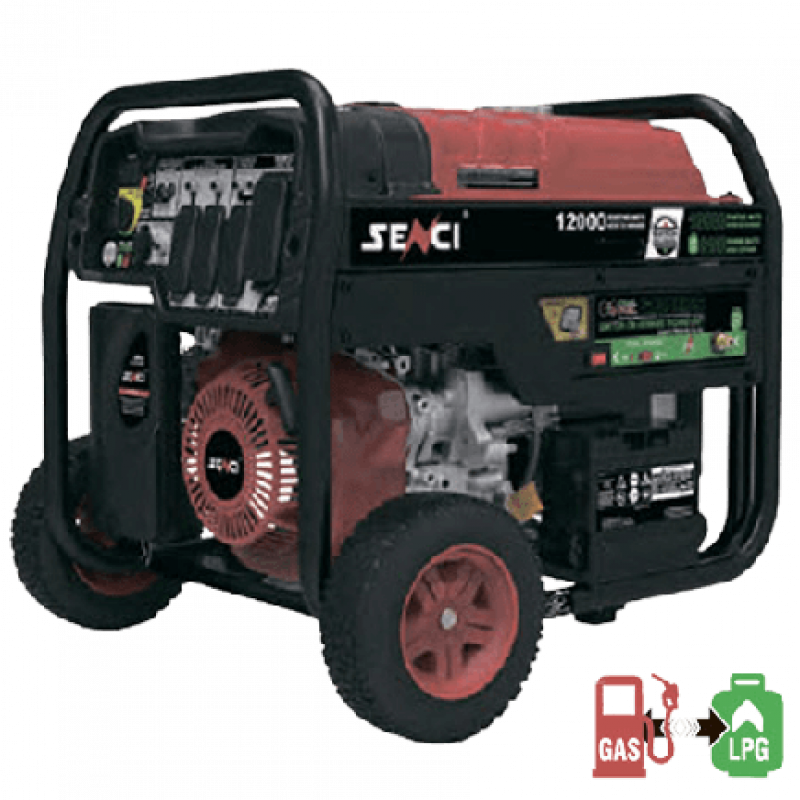 Генератор SC12000ED двопаливний (газ, бензин) на колесах Senci