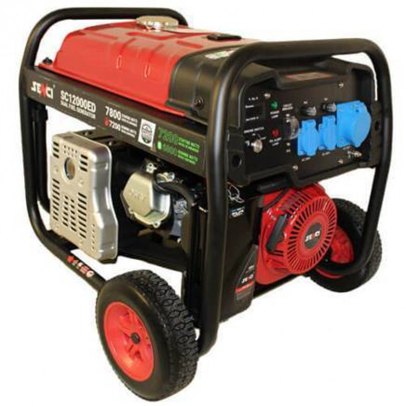 Генератор SC12000ED двопаливний (газ, бензин) на колесах Senci