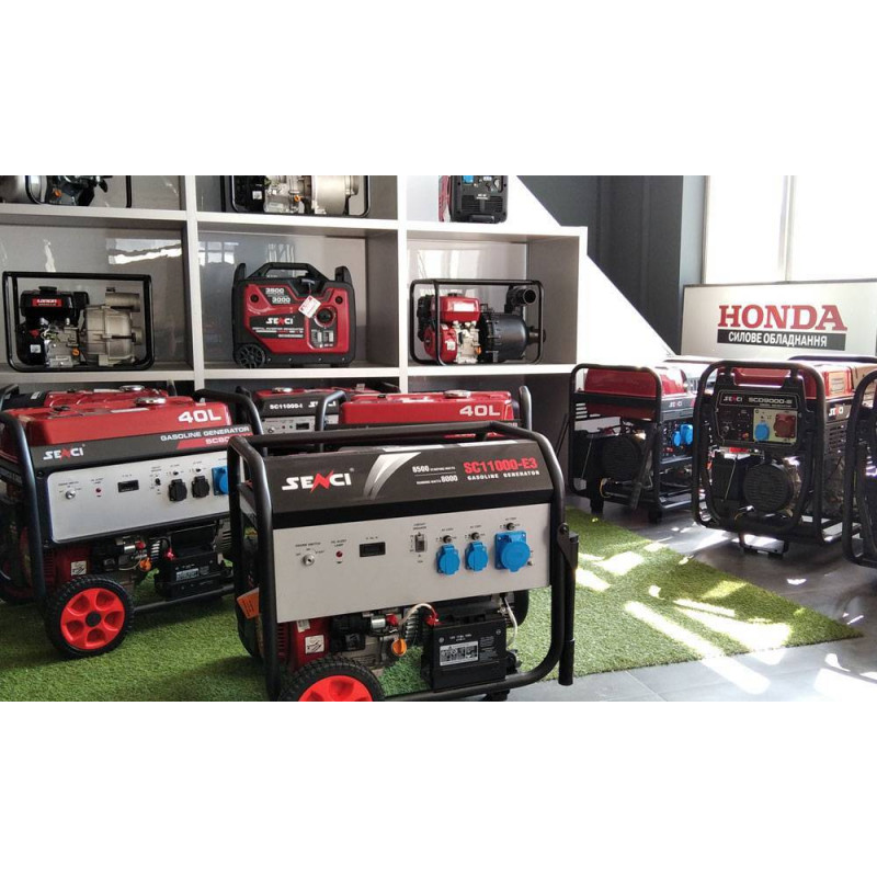 Генератор SC12000ED двопаливний (газ, бензин) на колесах Senci