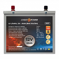 Акумулятор LP LiFePO4 12V (12,8V) - 60 Ah (768Wh) (BMS 30A/15A) металл