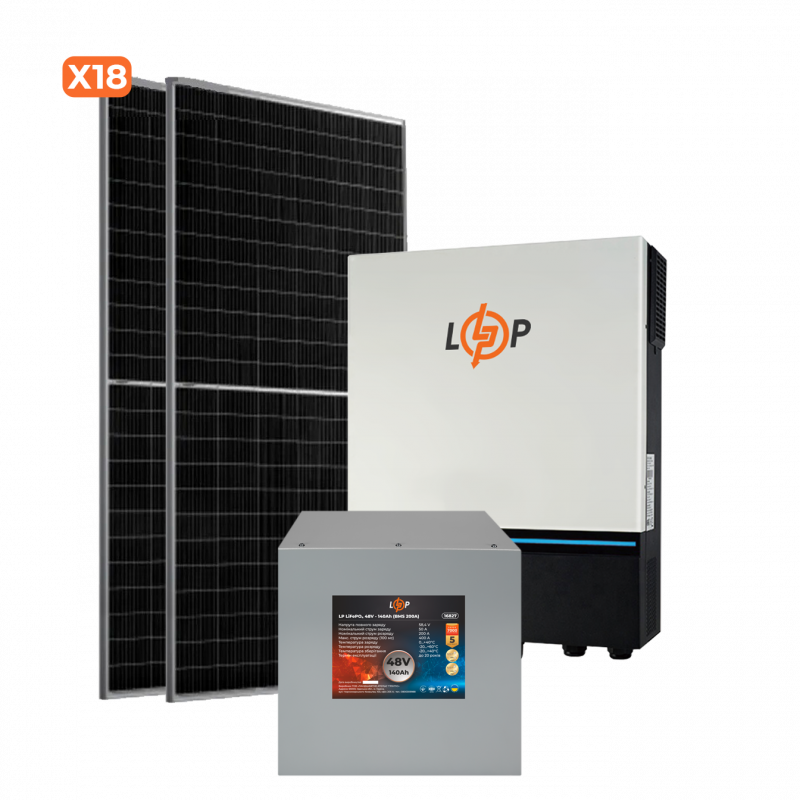 Сонячна електростанція (СЕС) 8kW АКБ 9,6kWh (літій) 202 Ah Преміум