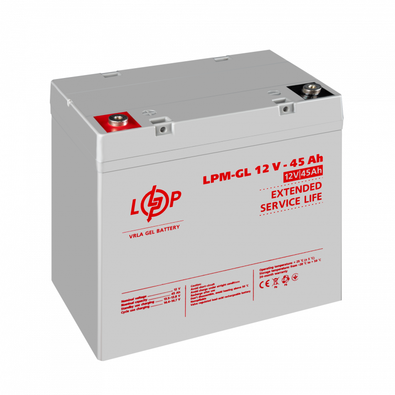 Акумулятор гелевий LPM-GL 12V - 45 Ah