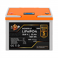 Акумулятор LP LiFePO4 LCD 24V (25,6V) - 52 Ah (1331Wh) (BMS 60A/30А) пластик