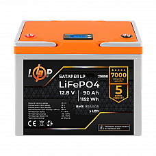 Акумулятор LP LiFePO4 LCD 12V (12,8V) - 90 Ah (1152Wh) (BMS 80A/40A) пластик