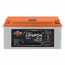 Акумулятор LP LiFePO4 LCD 12V (12,8V) - 180 Ah (2304Wh) (BMS 80A/40А) пластик