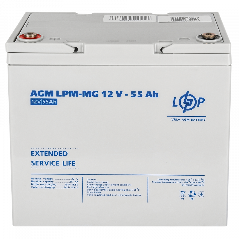 Акумулятор мультигелевий LPM-MG 12V - 55 Ah