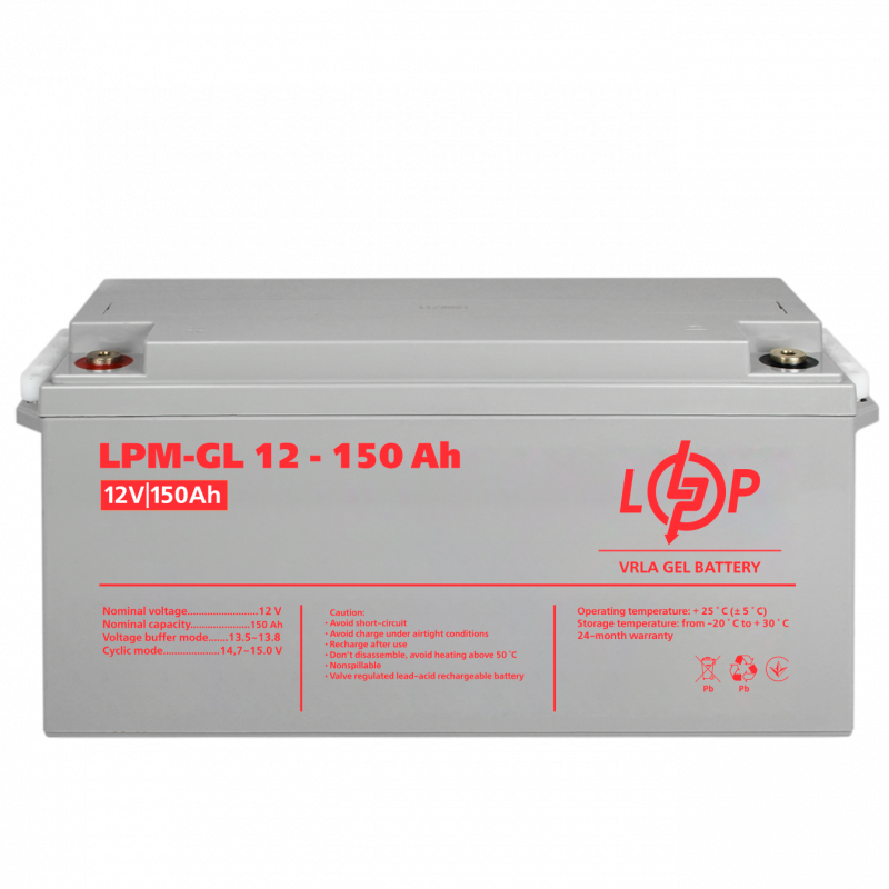 Акумулятор гелевий LPM-GL 12V - 150 Ah