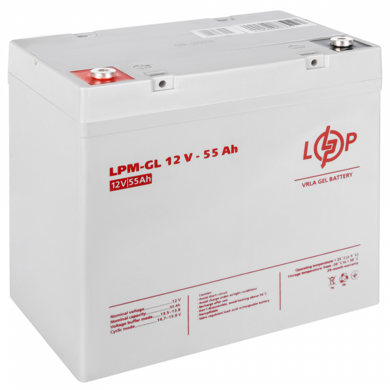 Акумулятор гелевый LPM-GL 12V - 55 Ah