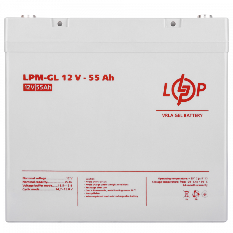 Акумулятор гелевый LPM-GL 12V - 55 Ah