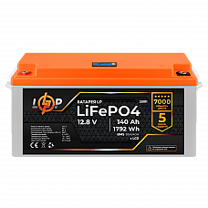 Акумулятор LP LiFePO4 LCD 12V (12,8V) - 140 Ah (1792Wh) (BMS 80A/40А) пластик