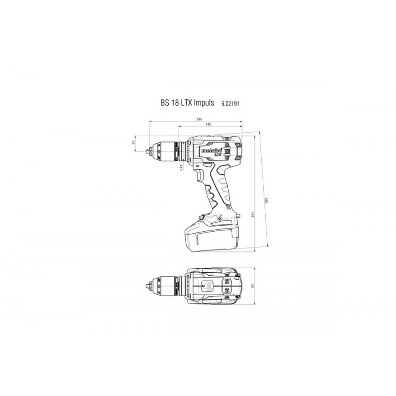 Акумуляторний шурупокрут Metabo BS 18 LTX Impuls Каркас (602191840)