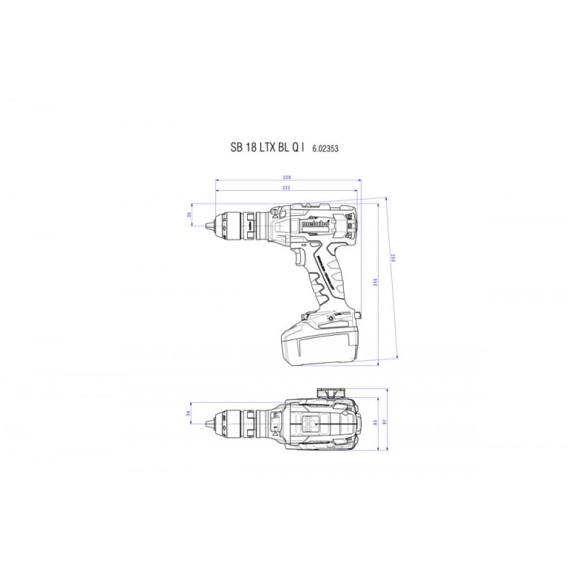 Акумуляторний ударний шурупокрут Metabo SB 18 LTX BL Q I безщітковий (602353660)