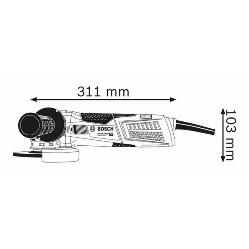 Болгарка Bosch GWX 17-125 S Professional з системою X-LOCK, 1700 Вт, 125 мм (06017C4002)