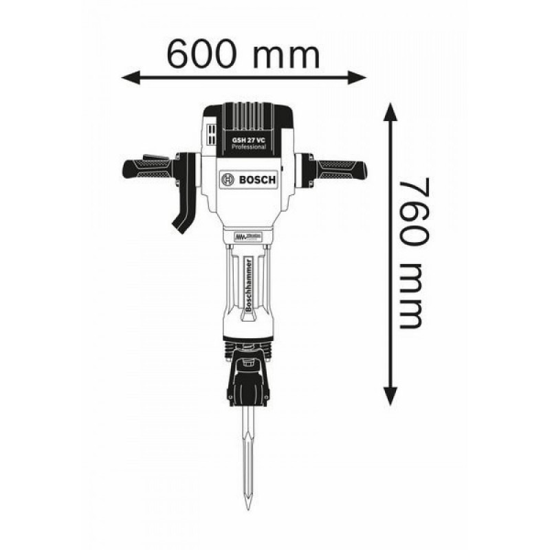 Відбійний молоток Bosch GSH 27 VC Professional (061130A000)
