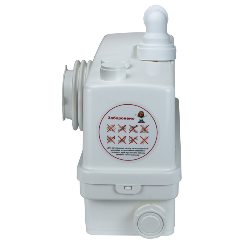 Станція каналізаційна 0.6кВт Hmax 8.5м Qmax 110л/хв 3 входу + фронтальний вхід 90мм LEO 3.0 (776914)