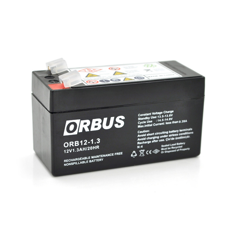 Акумуляторна батарея ORBUS ORB1213 AGM 12V 1,3Ah (98 х 44 х 53 (59)) 0.525 kg Q20/450