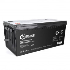 Акумуляторна батарея EUROPOWER AGM EP12-200M8 12V 200Ah (522 x 240 x 219) Black Q1/18