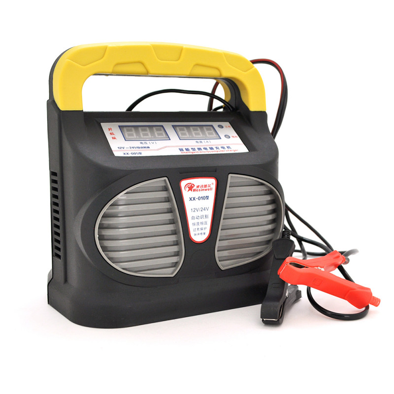 Автоматичне ЗУ для автоакумулятора WesunWell XX-005/010,12V/24V,3.6-20А мікропроцесор, LCD, клеми(AGM/Gel/Lead)