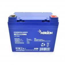 Аккумуляторная батарея MERLION  EURO AGM MLTS12330M6 12 V 33 Ah ( 195 x 130 x 155 (165) ) Blue Q1