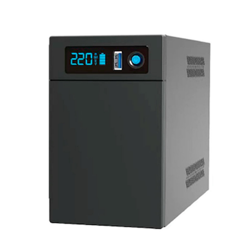 ДБЖ Ritar E-RTM-LI-800 (480W), LCD, AVR, 3st, 2xSCHUKO socket, АКБ LiFePO4x12V77Wh, Metal Case (225*85*141) 3,3кг (300*278*440)