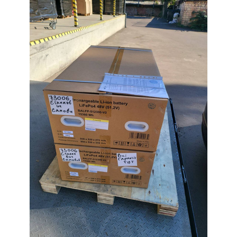 Акумуляторна батарея Biom Professional BALFP-512300-V2 48В (51.2В) 15кВтч з автоматами на корпусі та новим великим сенсорним екраном