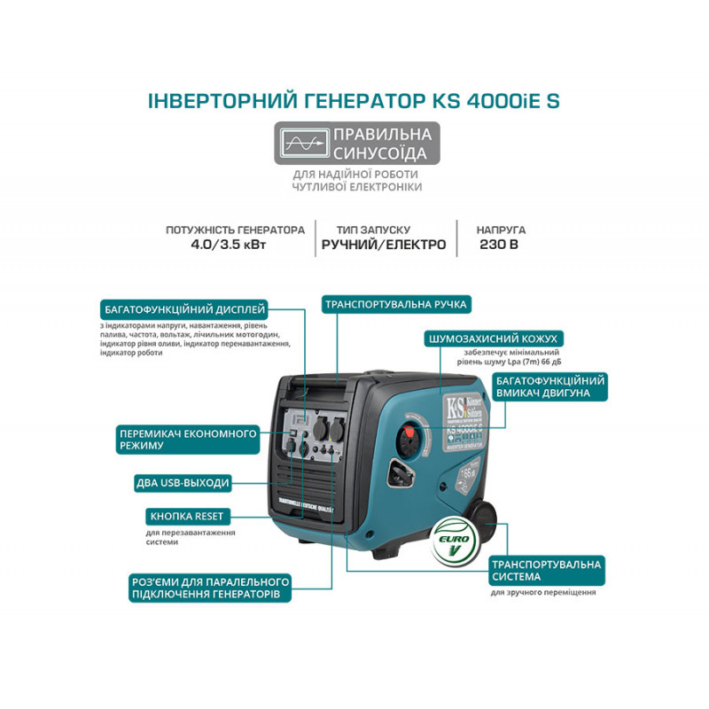 Інверторний генератор KS 4000iE S