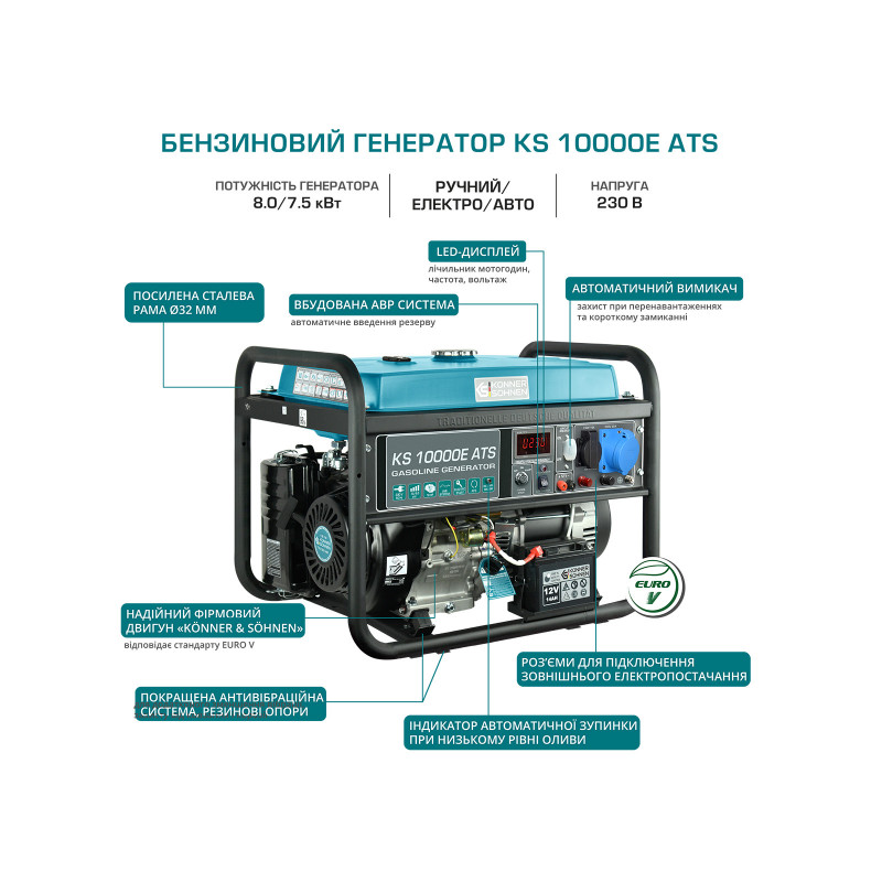 Бензиновий генератор KS 10000E ATS
