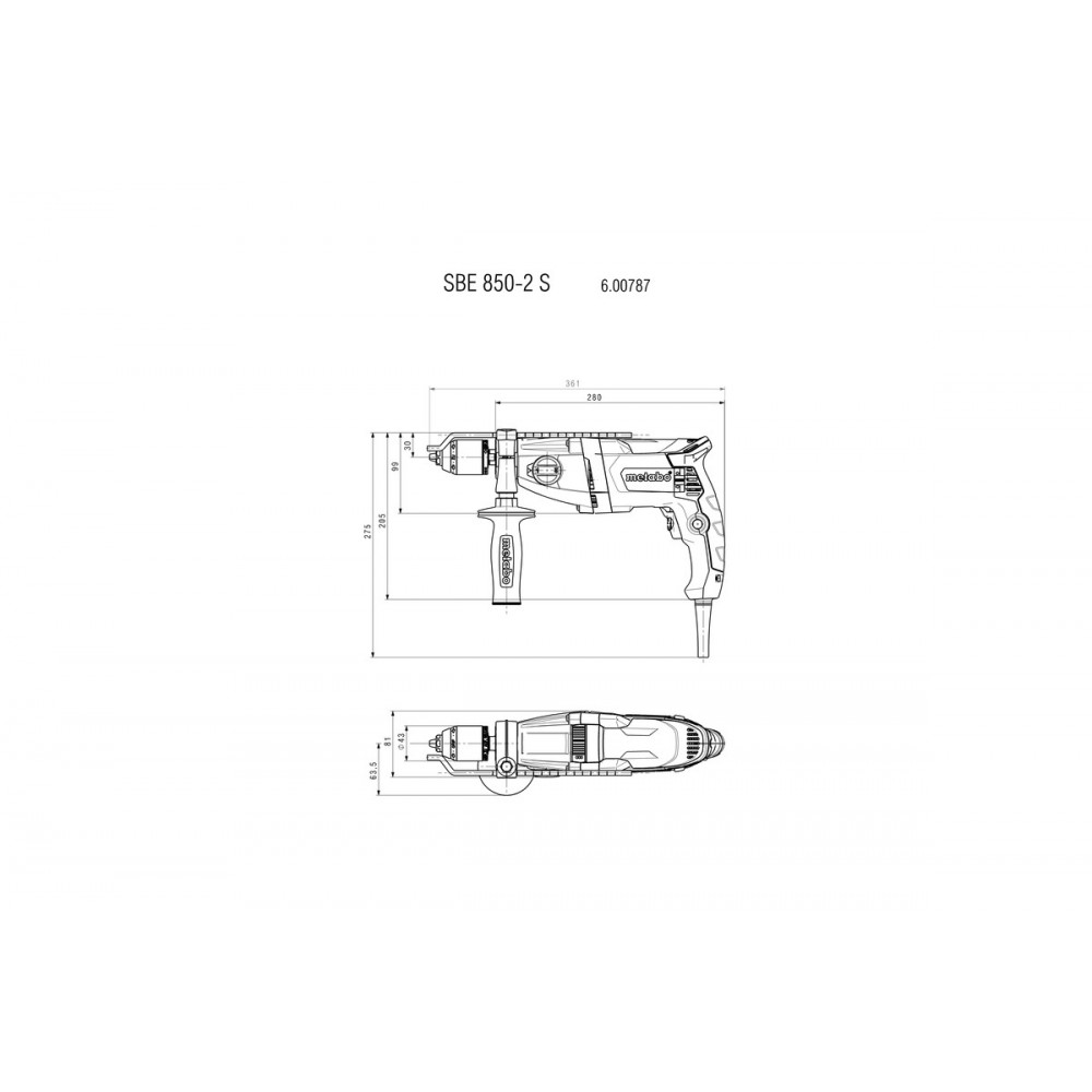Ударний дриль Metabo SBE 850-2 S (600787500)