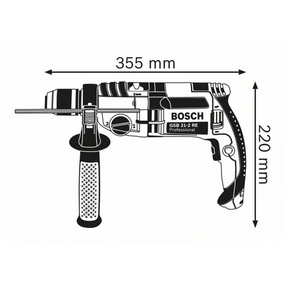 Дриль ударний Bosch GSB 20-2 Professional (060117B400)