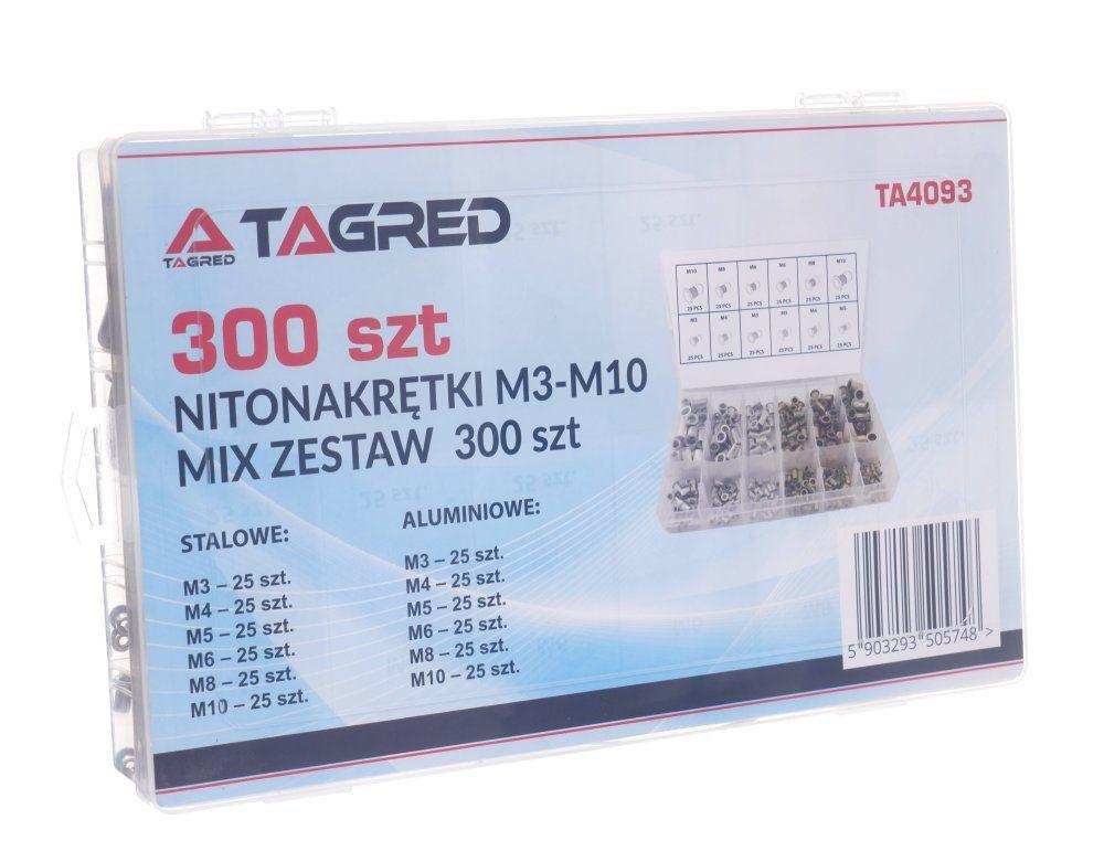 Сталеві та алюмінієві заклепки, 300 шт TAGRED TA4093