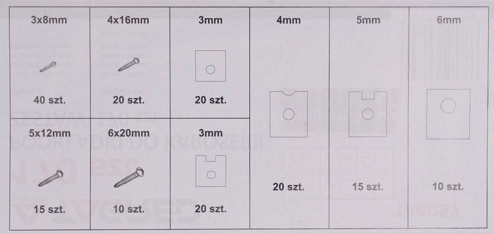 Набір гвинтів та шайб для корпусних робіт TAGRED TA4097