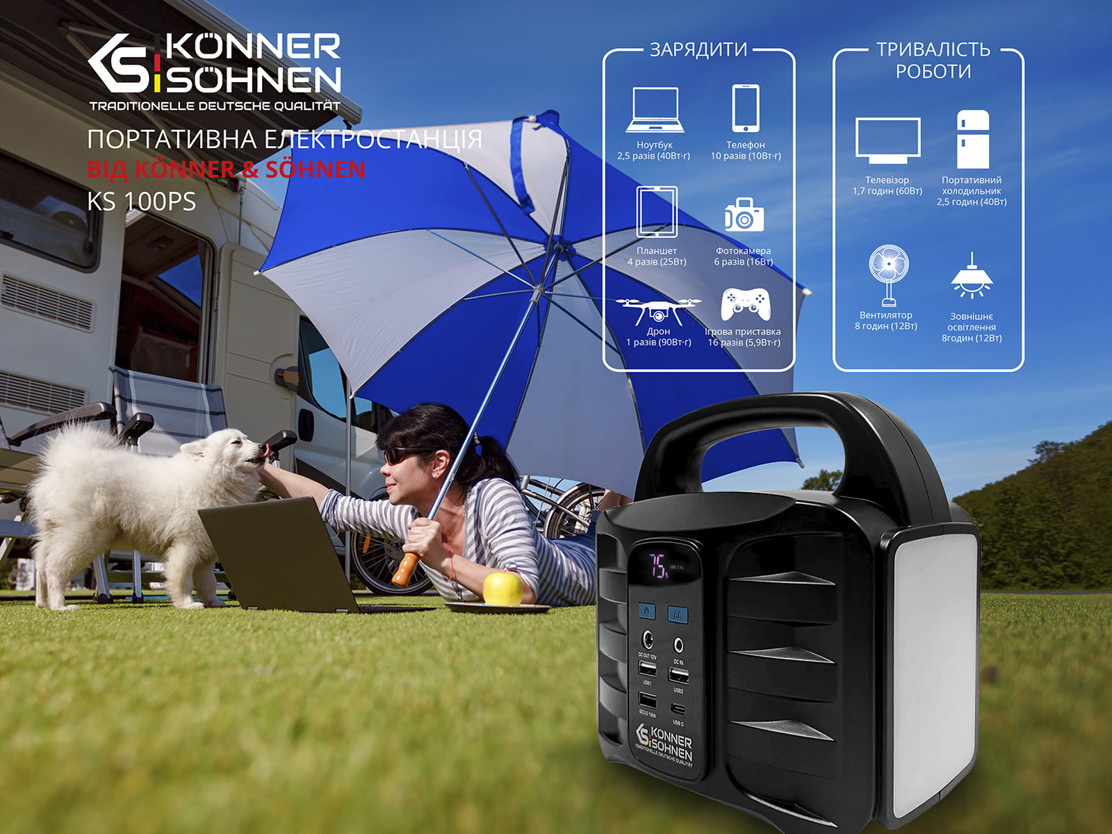 Портативна (переносна) електростанція KS 100PS