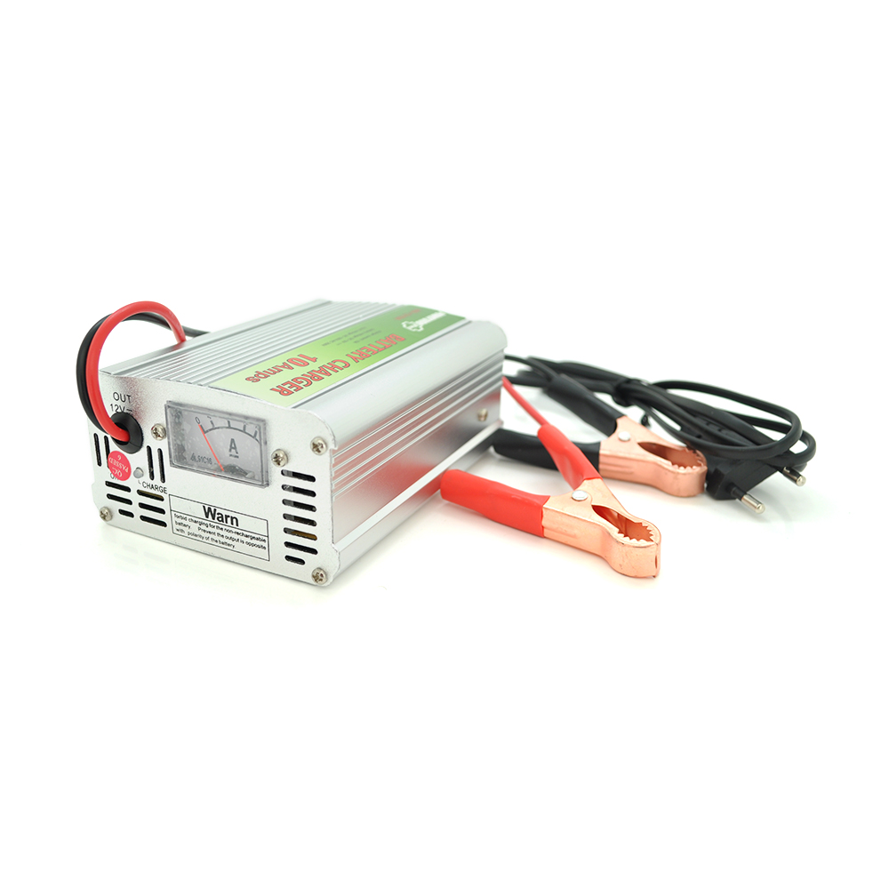 Автоматичний ЗП для акумулятора MA-1210A,12V,10A, корпус метал, амперметр, клемми (AGM/Gel/Lead)