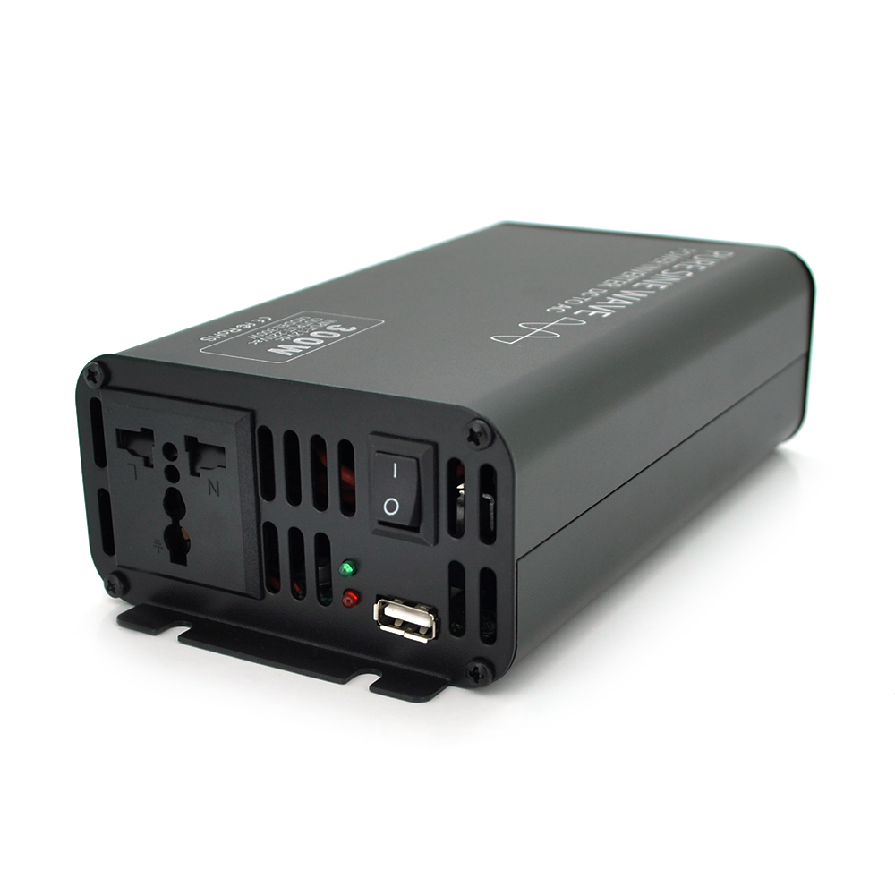 Інвертор напруги YRLX-300 з правильною синусоїдою, 300W, 12/220V, 60Hz1 універсальна розетка, 1USB, Box