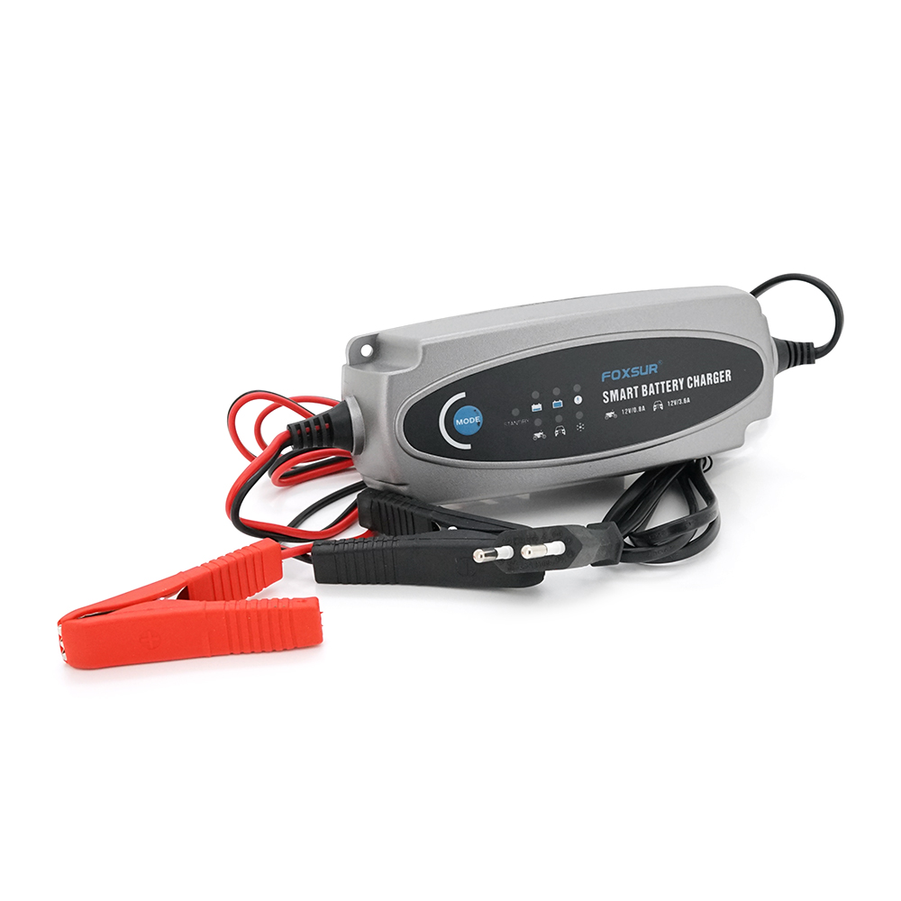 Автоматичне ЗУ  для акумулятора Foxsur FBC1236 6V/12V, 100-240V, 0,2-10A, клем (AGM/GEL/Lead)