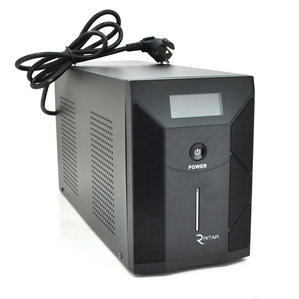 ДБЖ Ritar RTM3000 (1800W) Proxima-D, AVR, 3st, 3xSCHUKO socket, 4x12V9Ah, metal Case Q1 (500 * 245 * 350) 21,8 кг (400 * 145 * 210)
