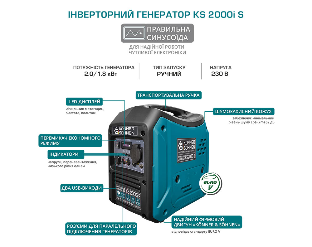 Інверторний генератор KS 2000i S