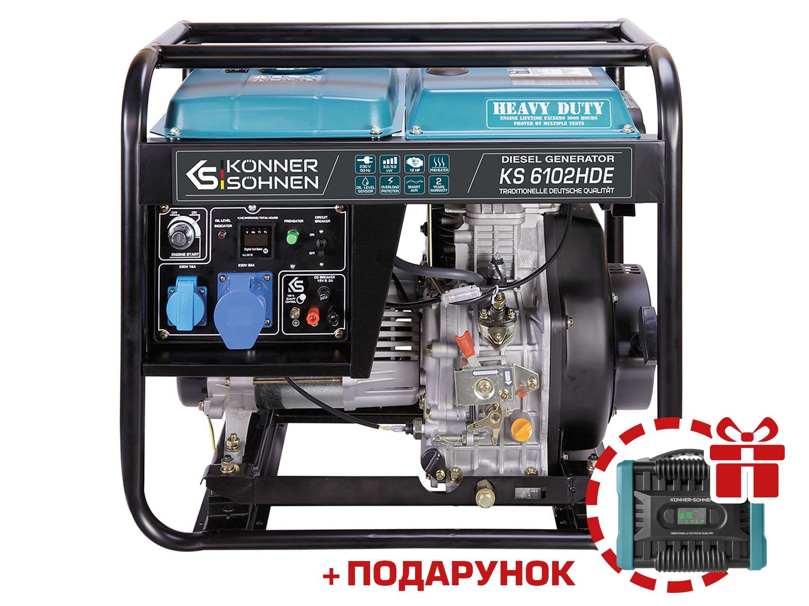 Дизельний генератор KS 6102HDE (EURO II)
